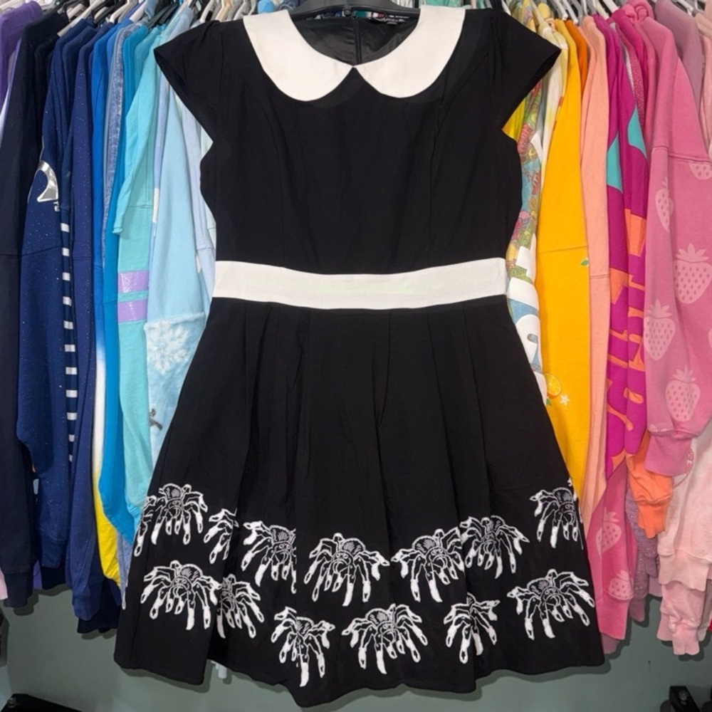Universal studio Sourpuss Harry Potter tarantula spider Peter Pan collar dress L
